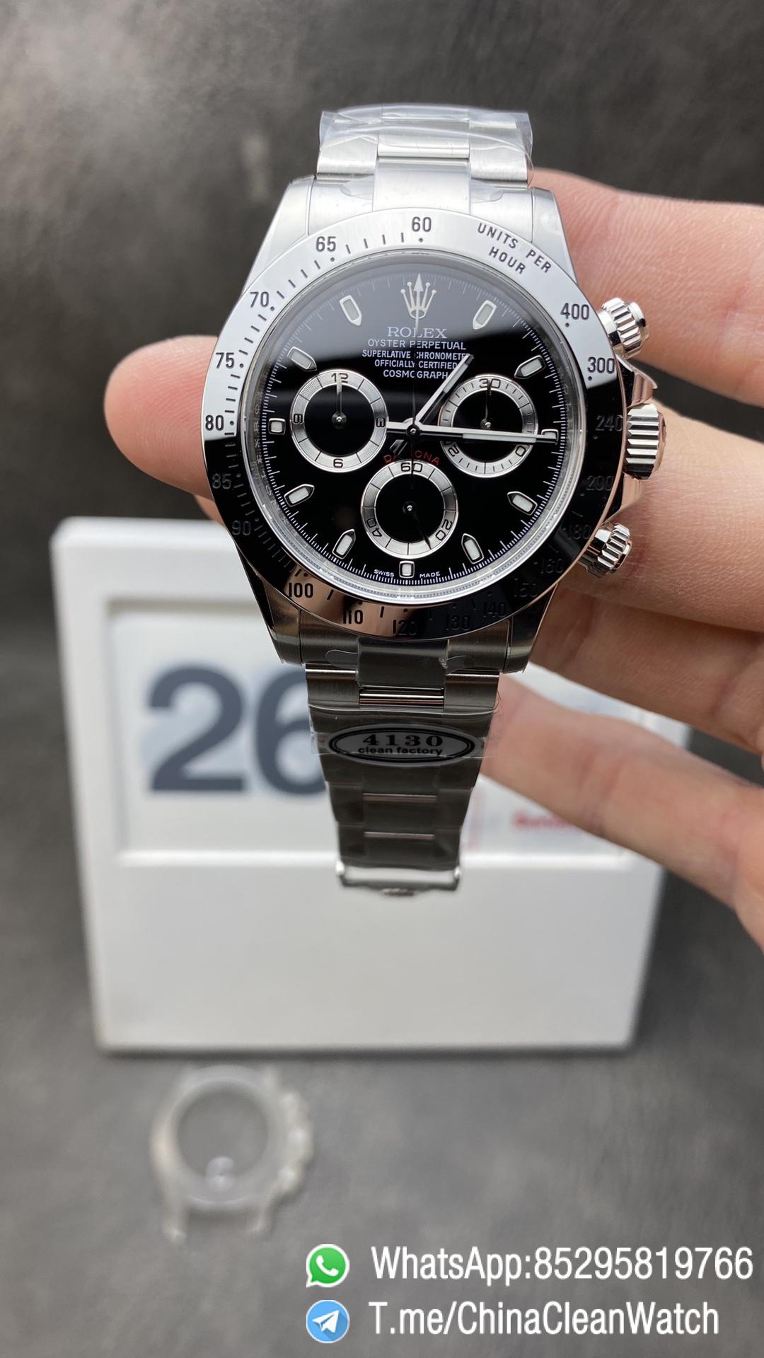China Clean Factory Daytona 116520 11 Best Edition 904L Steel Case and Bracelet Black Dial SA4130 Movement China Clean Factory Daytona 116520 11 Best Edition 904L Steel Case and Bracelet Black Dial SA4130 Movement
