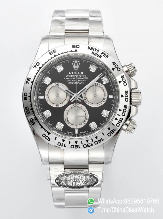 Clean Factory Daytona 126509 Black and Steel Set with Diamonds Dial Oystersteel Bracelet SH4131 Movement 00 Clean Factory Daytona 126509 Black and Steel Set with Diamonds Dial Oystersteel Bracelet SH4131 Movement 00