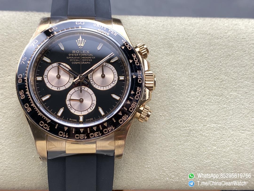 Clean Factory Daytona 126515LN 18K Rose Gold Plated Case Black and Rose Gold Dial Oysterflex Strap SH4131 01 Clean Factory Daytona 126515LN 18K Rose Gold Plated Case Black and Rose Gold Dial Oysterflex Strap SH4131 01
