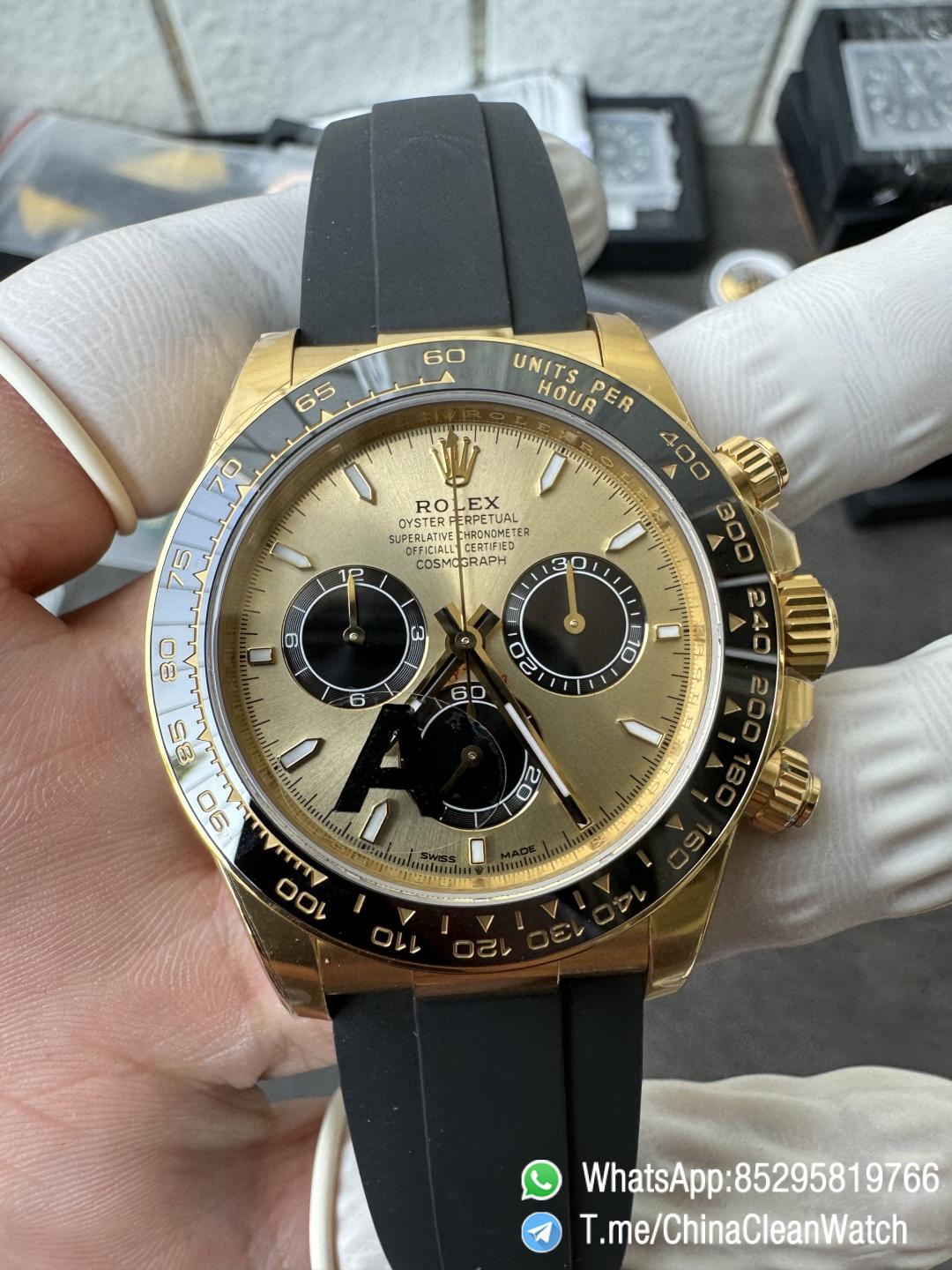 Clean Factory Watches VSF Gain Weight 137g Daytona 126518 Yellow Gold Dial Black Center Chrono Dial Luminos Indexes DD4131 Caliber Oysterflex Strap 05 Clean Factory Watches VSF Gain Weight 137g Daytona 126518 Yellow Gold Dial Black Center Chrono Dial Luminos Indexes DD4131 Caliber Oysterflex Strap 05